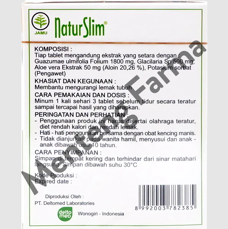 Natur Slim 30 Tablet - Mengurangi Lemak Tubuh