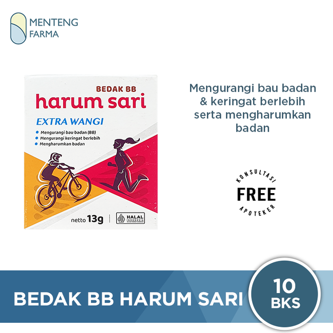 Bedak BB Harum Sari Isi 10 Sachet - Bedak Penghilang Bau Badan