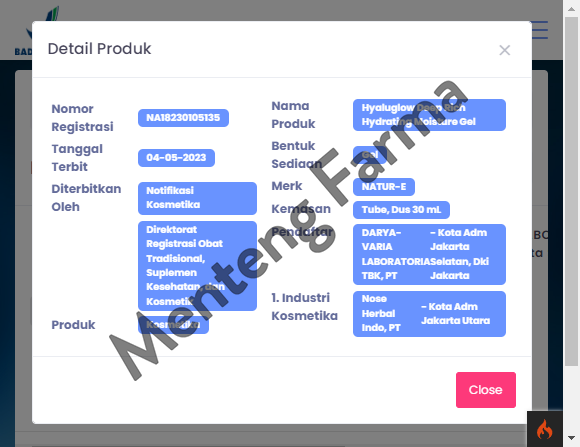 Natur-E Hyaluglow Moisturizer Gel 30 mL - Menghidrasi dan Menenangkan Kulit