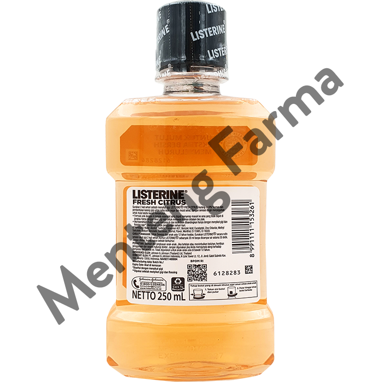 Listerine Fresh Citrus Mouthwash 250 mL - Melawan Kuman dan Karang Gigi