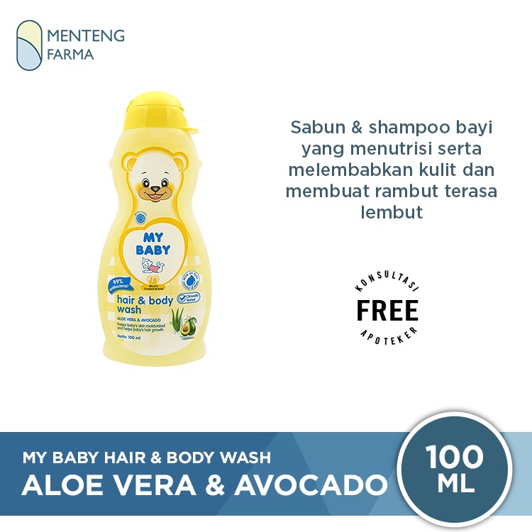My Baby Hair & Body Wash Aloe Vera & Avocado 100 mL - Shampoo dan Sabun Bayi