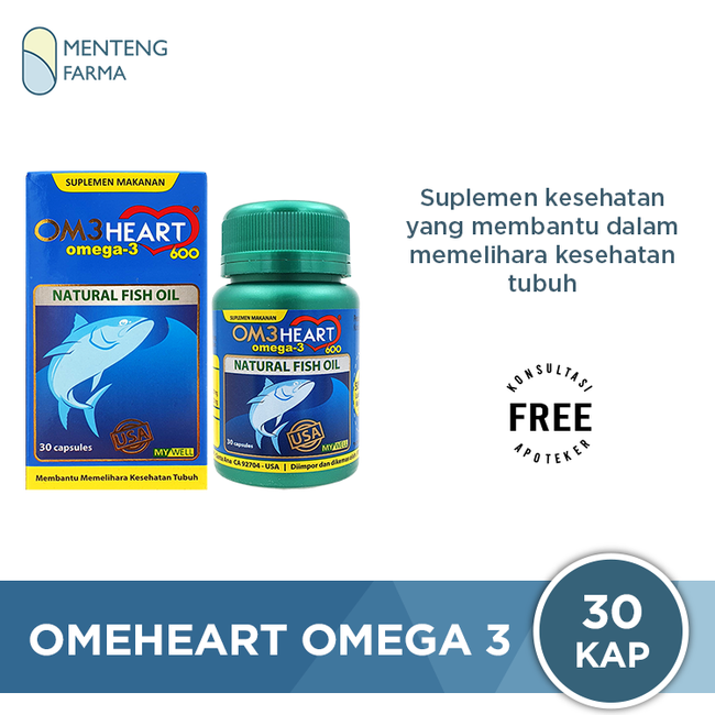 Omeheart Omega 3 Isi 30 Kapsul - Suplemen Kesehatan Omega 3