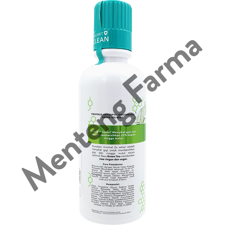 Secret Clean Propolis Antiseptic Mouthwash Green Tea Mint 300 mL - Obat Kumur Antiseptik