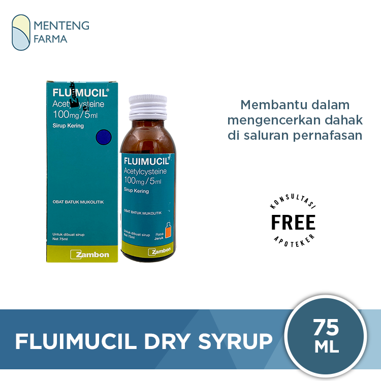 Fluimucil Dry Sirup 75 mL - Obat Batuk Pengencer Dahak