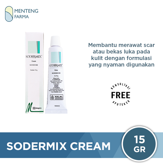 Sodermix Cream 15 gr - Merawat Scar atau Bekas Luka