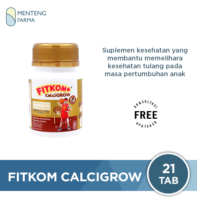 Fitkom Calcigrow 21 Tablet - Memelihara Kesehatan Tulang Anak