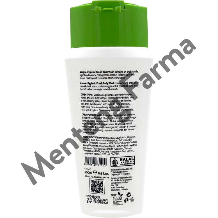 Asepso Body Wash Hygiene Fresh 250 ML - Sabun Cair Antibacterial