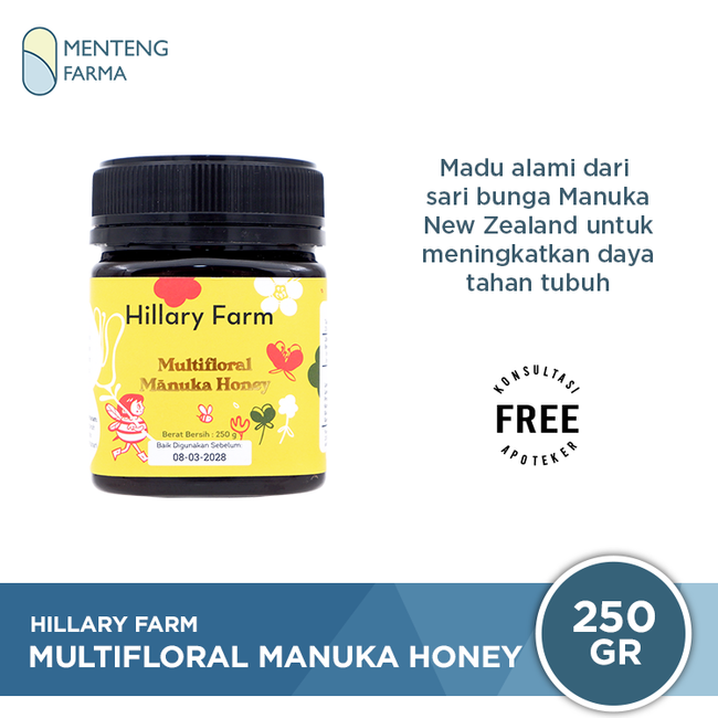 Multifloral Manuka Honey Hillary Farm 250 Gram - 100 % Madu Manuka Asli