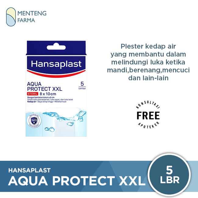 Hansaplast Aqua Protect XXL 8 x10 cm 5 Lembar - Plester Kedap Air