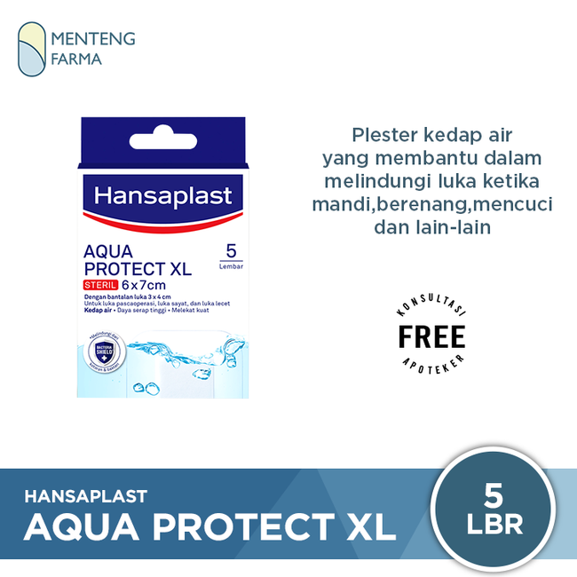 Hansaplast Aqua Protect XL 6 x 7 cm 5 Lembar - Plester Kedap Air