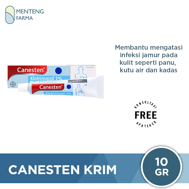 Canesten Krim 10 Gr - Salep Infeksi Jamur Kulit, Panu, Kadas, Kurap