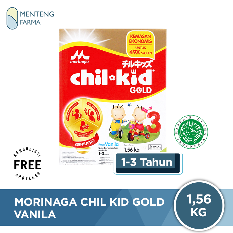 Morinaga Chil Kid Gold Vanila 1,56 Kg - Susu Pertumbuhan Anak 1-3 Tahun