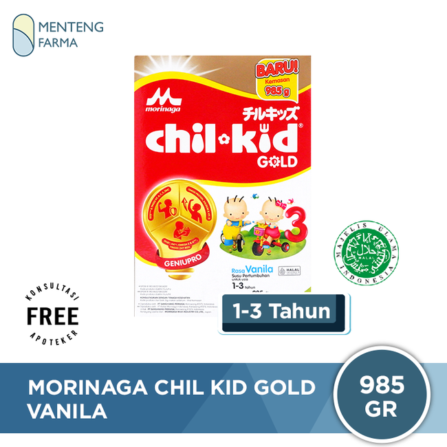 Morinaga Chil Kid Gold Vanila 985 Gr - Susu Pertumbuhan Anak 1-3 Tahun
