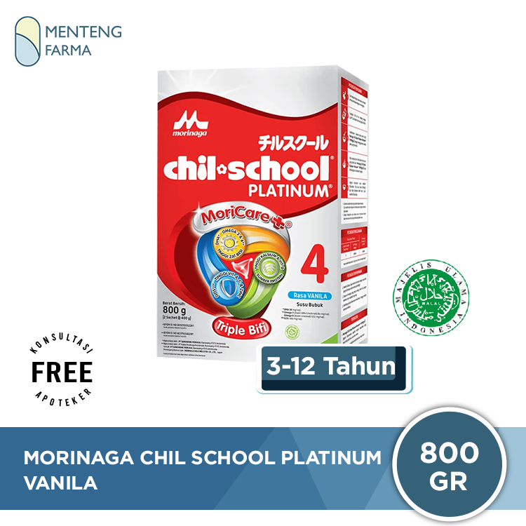 Morinaga Chil School Platinum Vanila 800 Gr - Susu Pertumbuhan Anak 3-12 Tahun