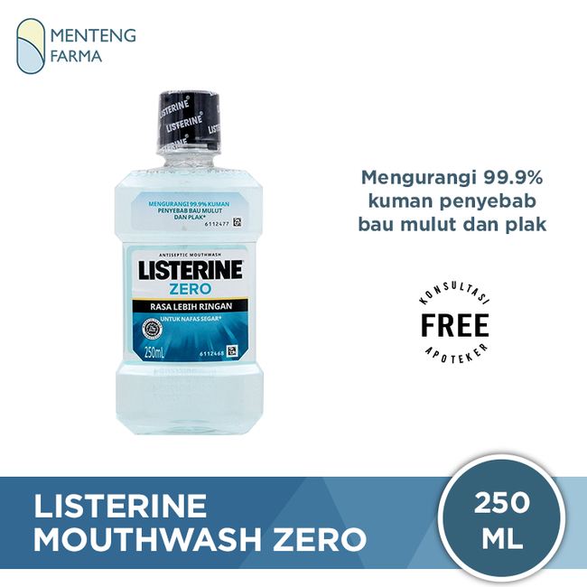 Listerine Zero Mouthwash 250 mL - Mencegah Plak dan Bau Mulut