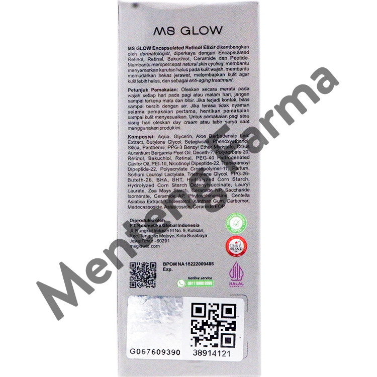 Ms Glow Encapsulated Retinol Elixir 15 mL - Menyamarkan Kerutan dan Bekas Jerawat