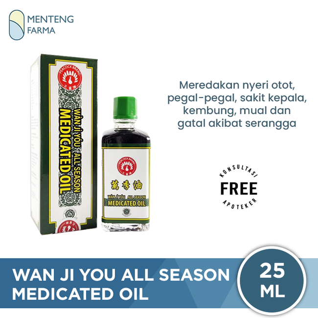 Wan Ji You All Season Medicated Oil 25 mL - Meredakan Nyeri Otot dan Masuk Angin