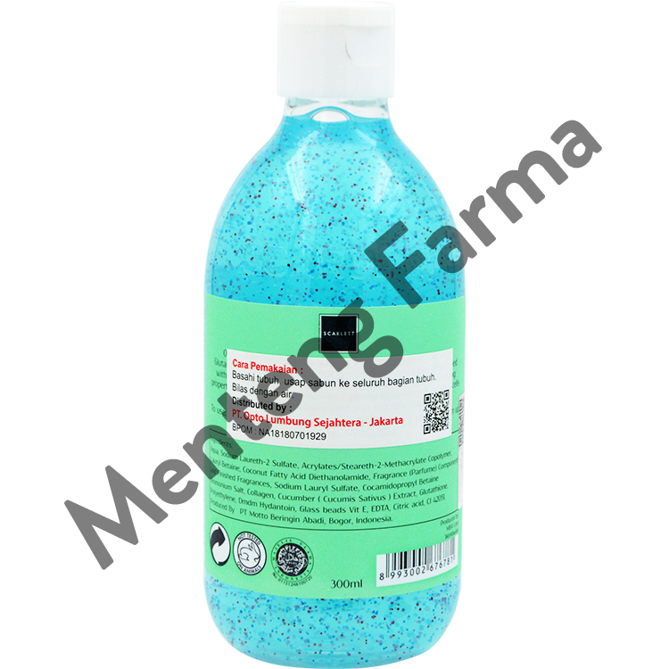 Scarlett Whitening Shower Scrub Cucumber 300 ML - Sabun Mandi Dengan Buliran Scrub