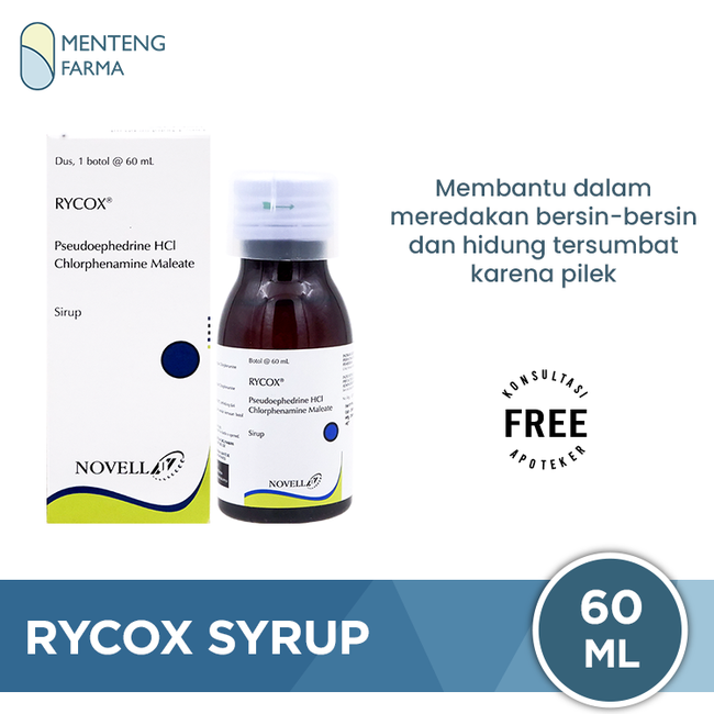 Rycox Syrup 60 mL - Meringankan Gejala Flu dan Pilek