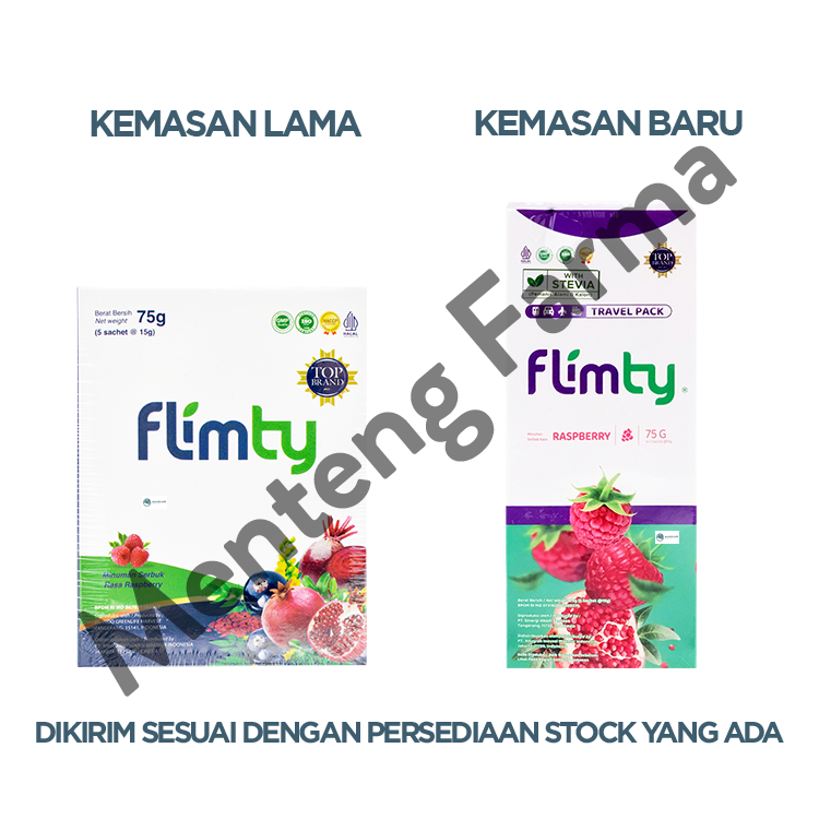 Flimty Fiber Raspberry Travel Pack 5 Sachet - Pelangsing Diet Detox