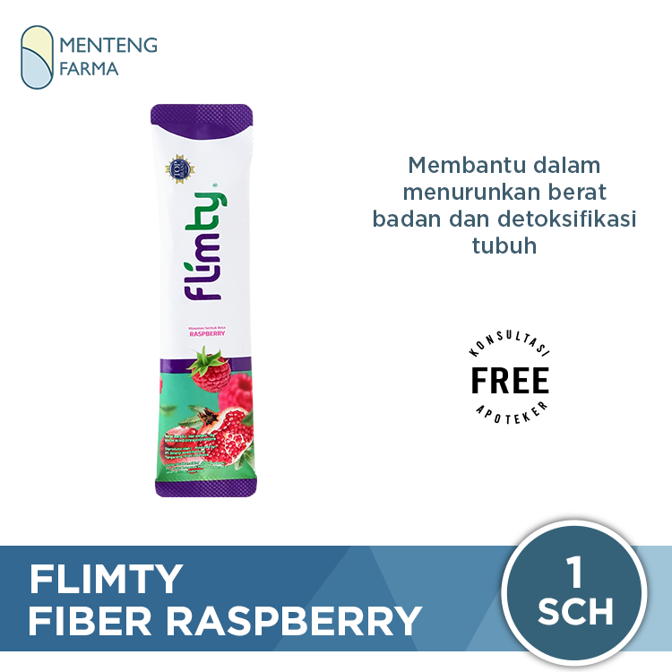 Flimty Fiber Raspberry Sachet 15 Gr - Pelangsing Diet Detox