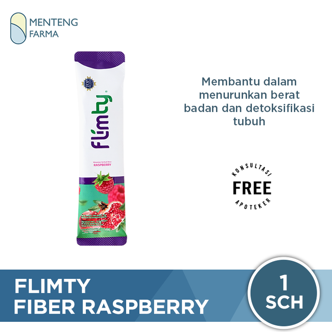 Flimty Fiber Raspberry Sachet 15 Gr - Pelangsing Diet Detox