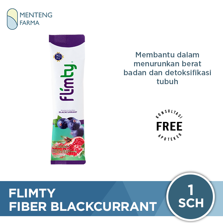 Flimty Fiber Blackcurrant Sachet 15 Gr - Pelangsing Diet Detox