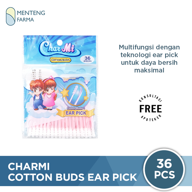 Charmi Cotton Buds Ear Pick Art 181 Isi 36 Pcs - Pembersih Telinga