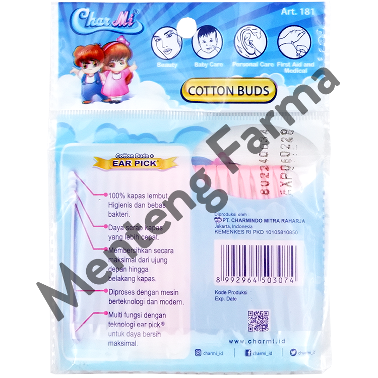 Charmi Cotton Buds Ear Pick Art 181 Isi 36 Pcs - Pembersih Telinga