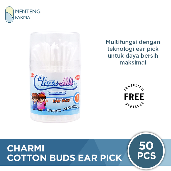 Charmi Cotton Buds Ear Pick Art 185 Isi 50 Pcs - Pembersih Telinga