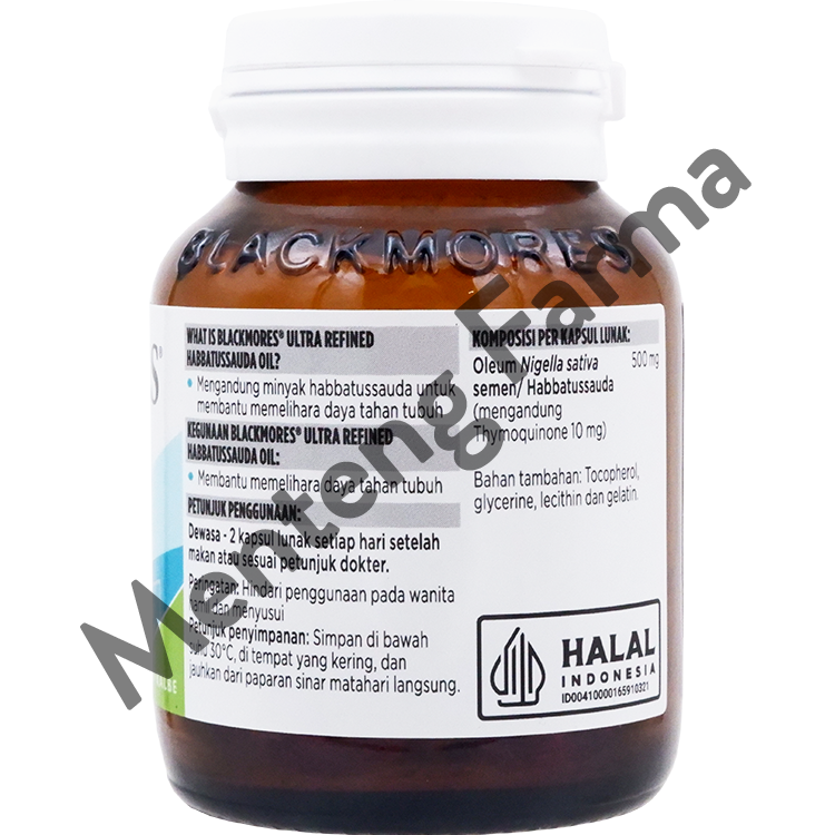 Blackmores Ultra Refined Habbatussauda Oil 30 Kapsul - Memelihara Daya Tahan Tubuh