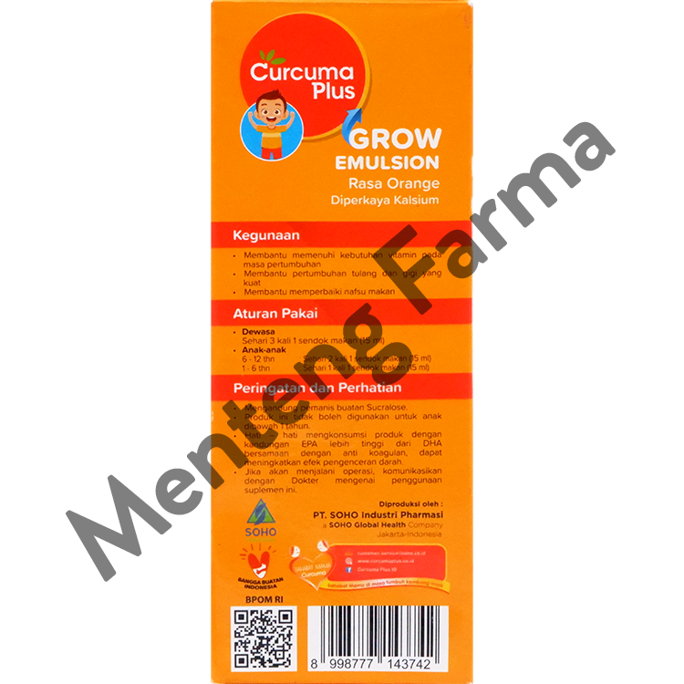 Curcuma Plus Grow Emulsion Rasa Jeruk 100 mL - Suplemen Nafsu Makan Anak