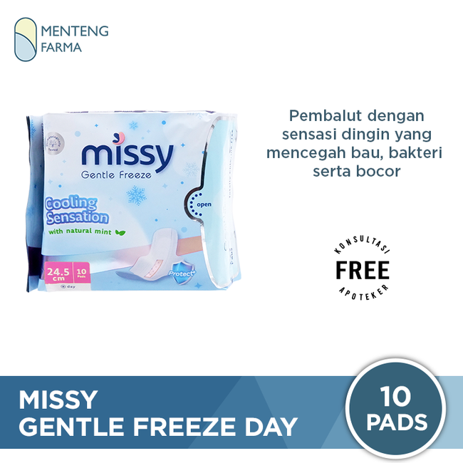 Missy Gentle Freeze Day 10 Pads - Pembalut Wanita Daily Pagi dan Siang Hari