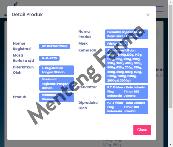 Frisian Baby Primamill 6-12 360 Gr - Susu Formula Bayi Lanjutan