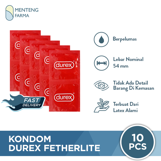 Kondom Durex Fetherlite (Isi 10 Pcs) Tanpa Dus Kemasan