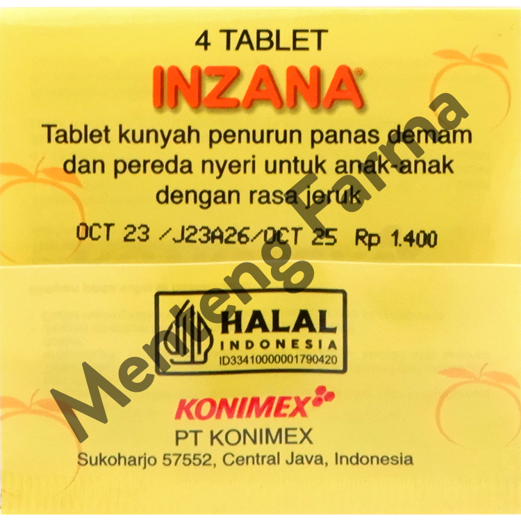 Inzana Strip 4 Tablet Kunyah - Penurun Demam pada Anak