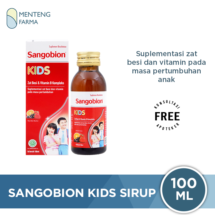 Sangobion Kids Sirup 100 mL - Suplemen Zat Besi & Vitamin B Kompleks Anak