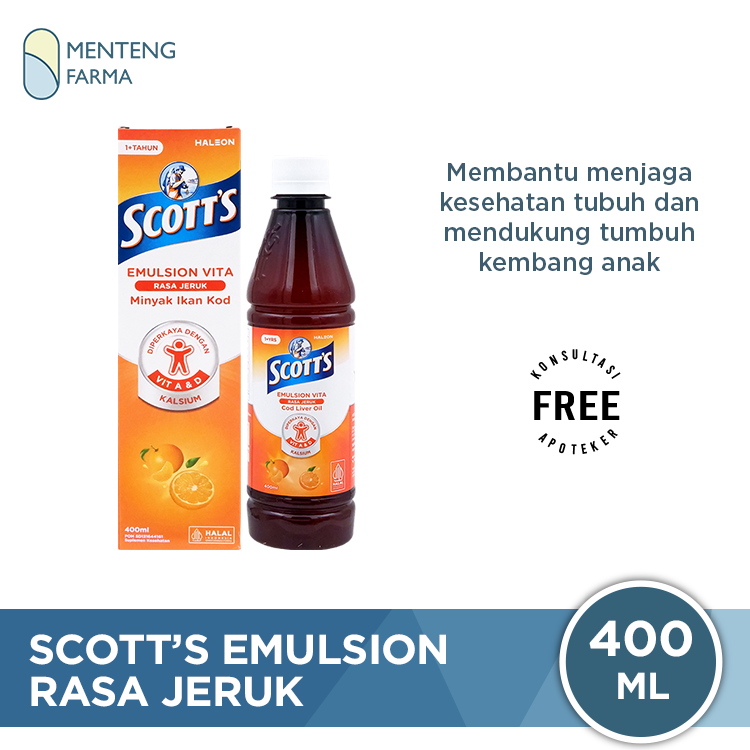 Scott's Emulsion 400 ml - Suplemen Pertumbuhan dan Kecerdasan Anak