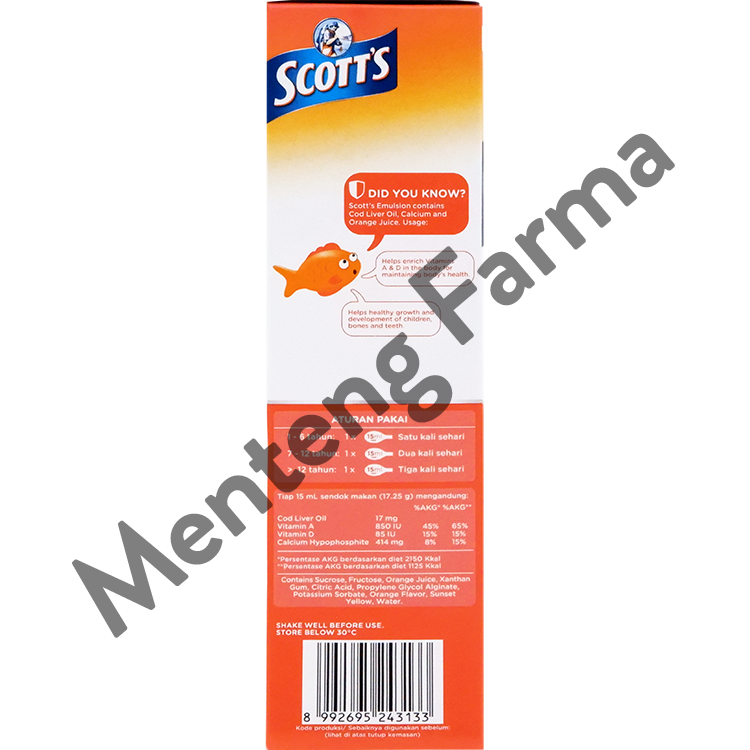 Scott's Emulsion 400 ml - Suplemen Pertumbuhan dan Kecerdasan Anak