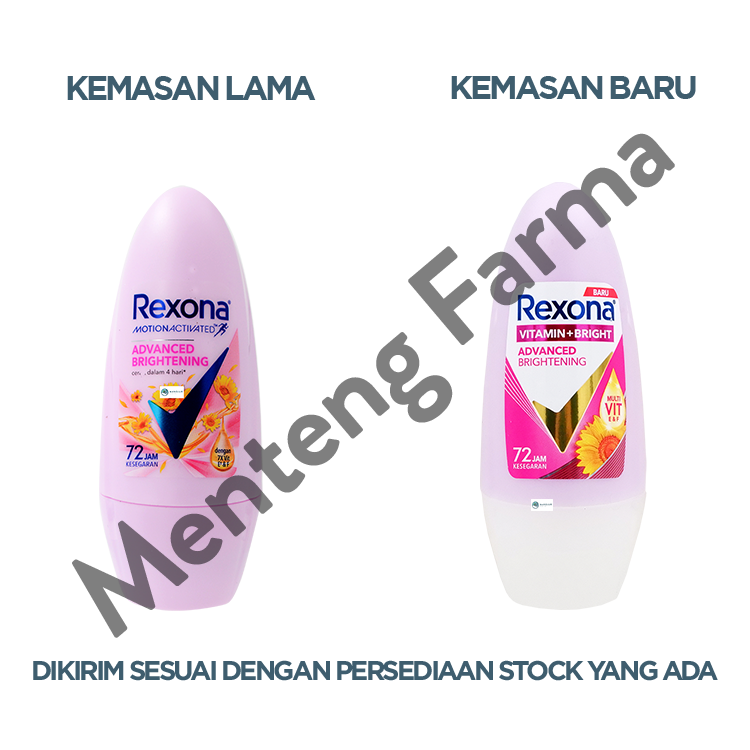 Rexona Anti-Perspirant Deodorant Roll On Advanced Brightening 45 ML - Mencerahkan Kulit Ketiak