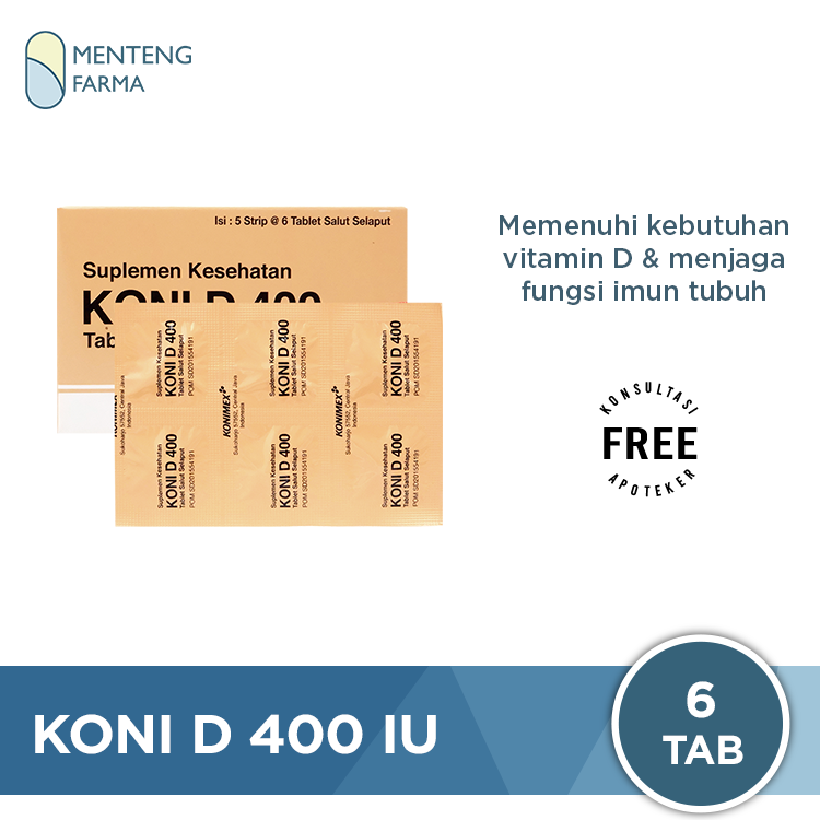 Koni D 400 IU 6 Tablet - Suplemen Vitamin D