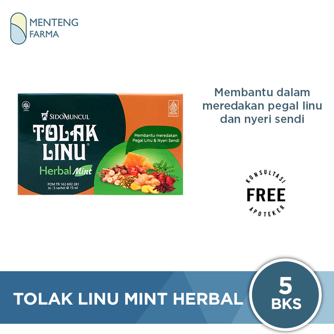 Tolak Linu Mint Herbal - Dus isi 5 sachet