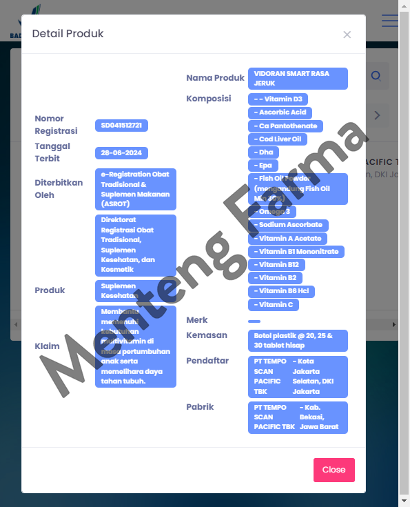 Vidoran Smart Orange 25 Tablet - Tablet Multivitamin dan Daya Tahan Tubuh Anak