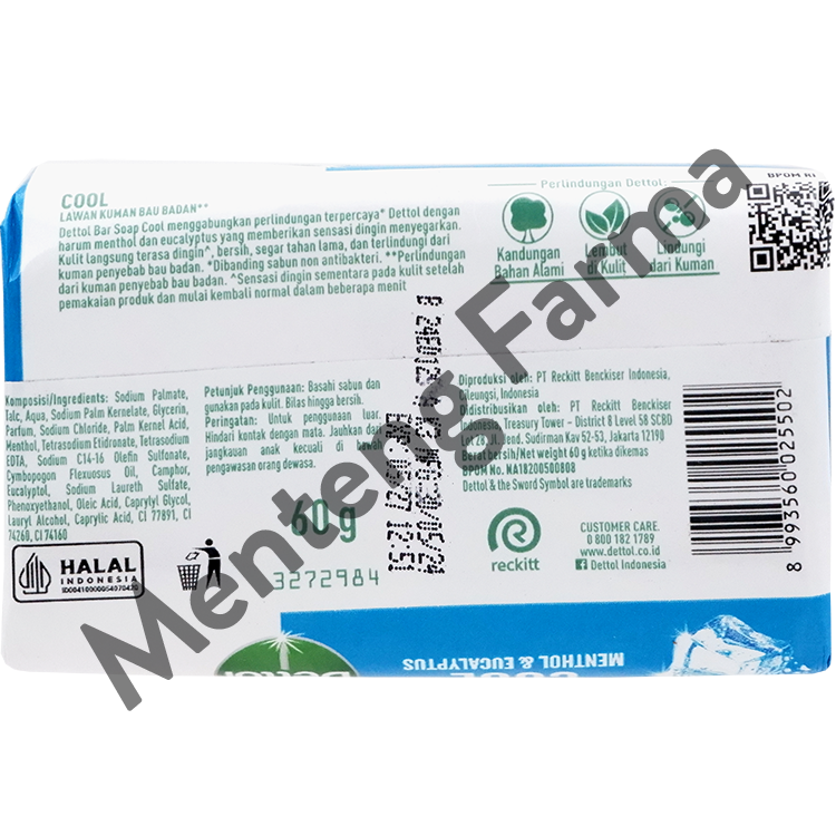 Sabun Mandi Batang Dettol Profresh Cool - 60 gram