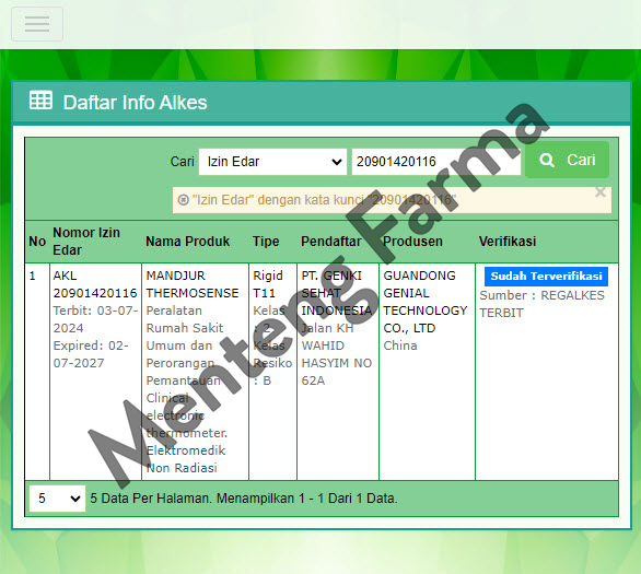 Thermometer Digital Mandjur Thermosense