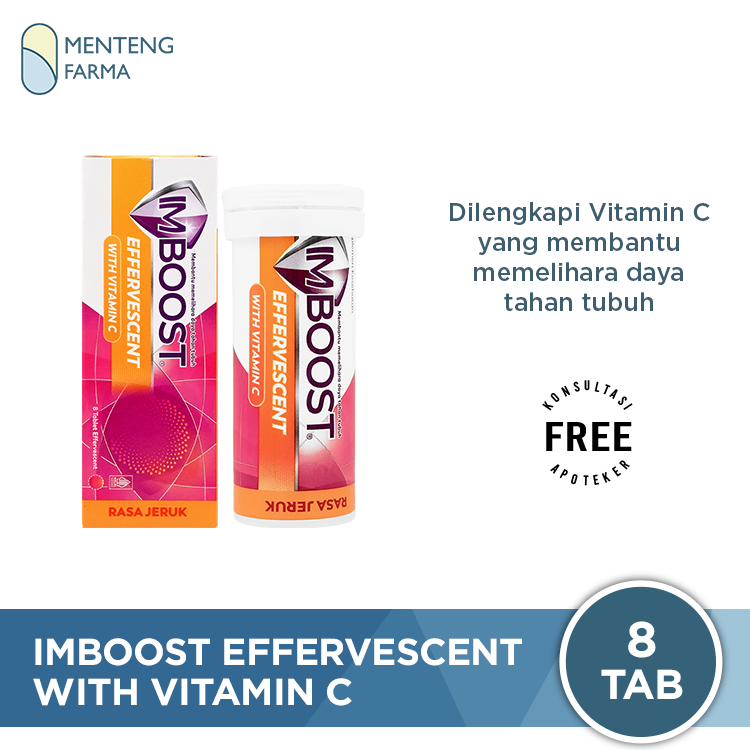 Imboost Effervescent with Vitamin C Rasa Jeruk 8 Tablet