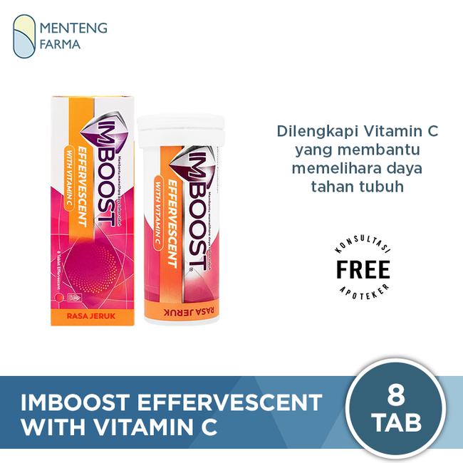 Imboost Effervescent with Vitamin C Rasa Jeruk 8 Tablet