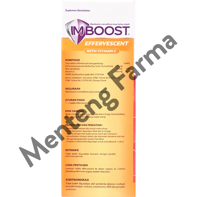 Imboost Effervescent with Vitamin C Rasa Jeruk 8 Tablet