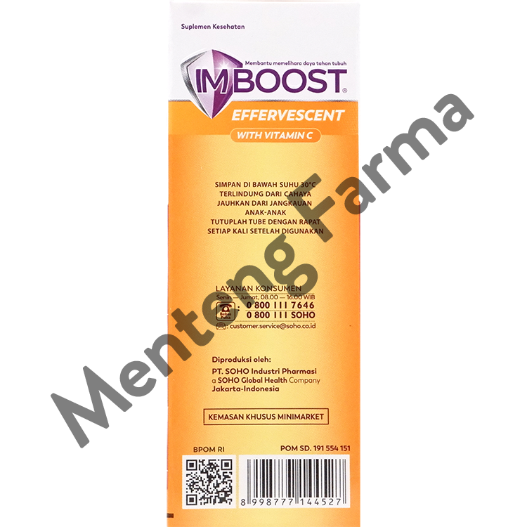 Imboost Effervescent with Vitamin C Rasa Jeruk 8 Tablet