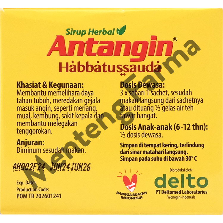 Antangin Habbatussauda 12 Sachet - Sirup Masuk Angin Meriang Mual Pusing